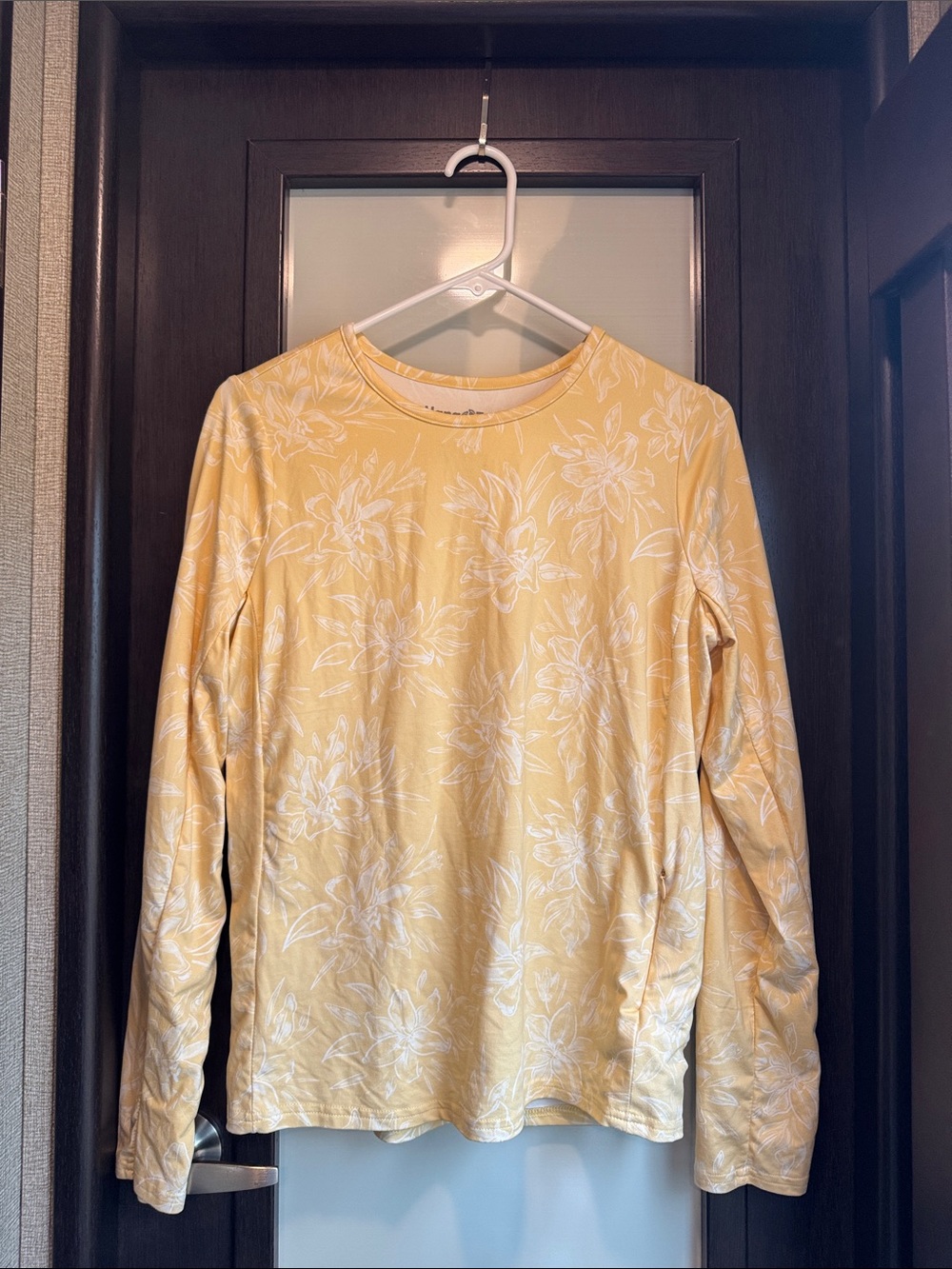 Hang Ten Women’s UPF 50+ Floral Long Sleeve Top Yellow Size M